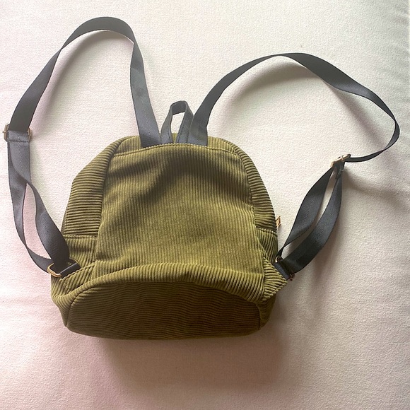 Green Small Ribbed Backpack Purse - Picture 2 of 4